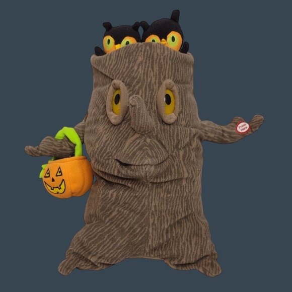 Hallmark Spooky Tree Owl Plush 11 in Animated Singing Halloween Adams Family - Picture 1 of 8